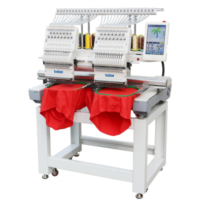 BR-1502 Double Heads 15 Needles Computerized  Flat Embroidery Machine , Cap Embroidery Machine